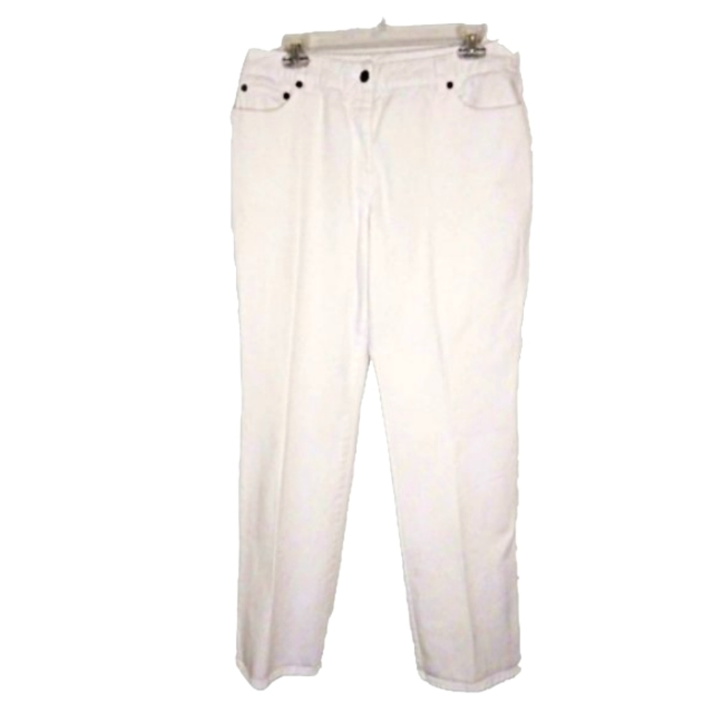 JEANOLOGY COLLECTION White 5 Pocket Straight Leg Jeans Size 14